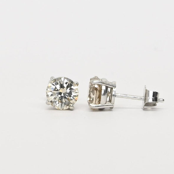 2.0cttw Natural Diamond M-N SI1 I1 Round Brilliant 14k White Gold Stud Earrings
