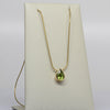 Peridot Pear Bezel Set Gold Pendant Snake Chain Necklace
