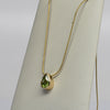 Peridot Pear Bezel Set Gold Pendant Snake Chain Necklace