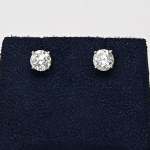 1.97cttw Natural Diamond J-L VS Round Brilliant 14k White Gold Stud Earrings