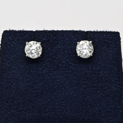 2.05cttw Natural Diamond H-I VS Round Brilliant 14k White Gold Stud Earrings