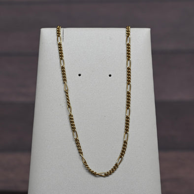 Vintage Figaro Chain 18" 1.75mm 14K Yellow Gold Necklace