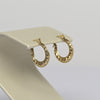 Textured Hoops 10k Yellow Gold Earrings