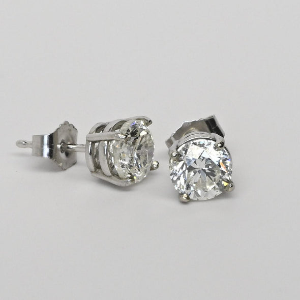 2.05cttw Natural Diamond H-I VS Round Brilliant 14k White Gold Stud Earrings