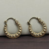 Textured Hoops 10k Yellow Gold Earrings