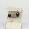Vintage Garnet Rose Cut Oval Yellow Gold Dangle Earrings