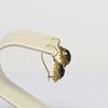 Vintage Garnet Rose Cut Oval Yellow Gold Dangle Earrings