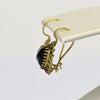 Vintage Garnet Rose Cut Oval Yellow Gold Dangle Earrings