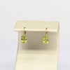 Vintage Peridot Oval Gemstone 14k Yellow Gold Lever Back Earrings