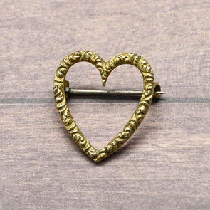 Victorian 14K Gold Heart Brooch