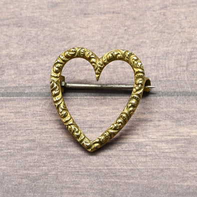 Victorian 14K Gold Heart Brooch