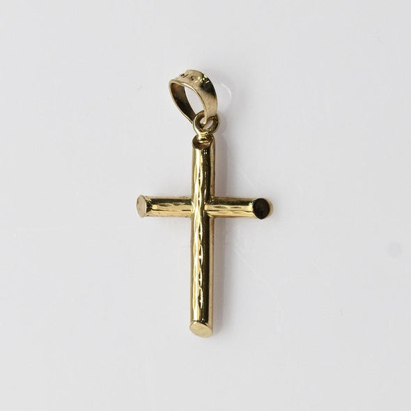 Cross Pendant Textured 14k Yellow Gold