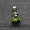 Peridot Trilliant Diamond Accent 14k Yellow Gold Pendant