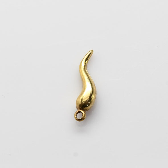 Italian Horn Cornicello 14k Yellow Gold Pendant Charm