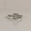 3/4cttw Princess Cut Diamond Halo Engagement Ring in 14k White Gold