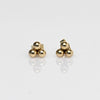Three Ball Cluster Gold Stud Earrings