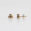 Three Ball Cluster Gold Stud Earrings
