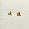 Three Ball Cluster Gold Stud Earrings