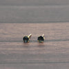 Petit Blue Sapphire Yellow Gold Stud Earrings