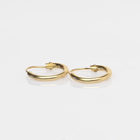 Mini 14K Yellow Gold 10mm Hoop Earrings