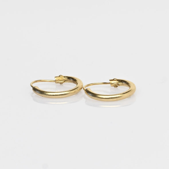 Mini 14K Yellow Gold 10mm Hoop Earrings