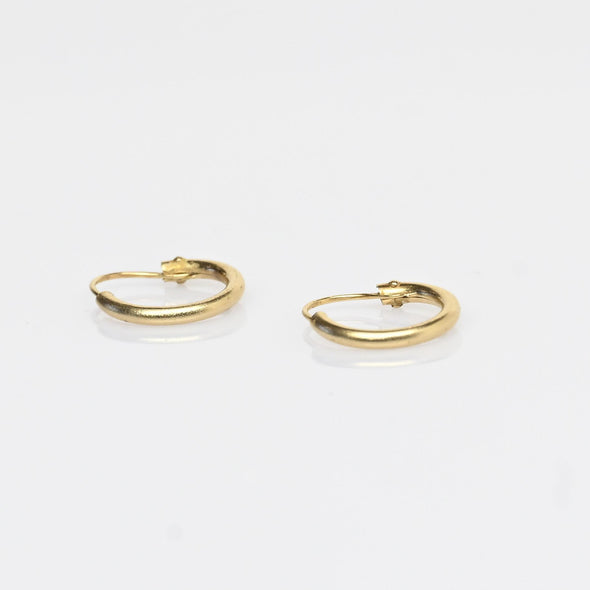 Mini 14K Yellow Gold 10mm Hoop Earrings