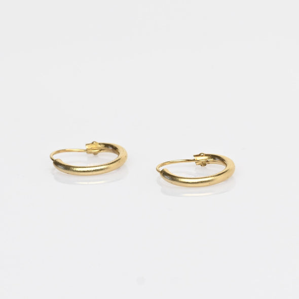 Mini 14K Yellow Gold 10mm Hoop Earrings
