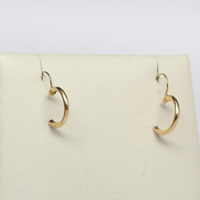 Mini 14K Yellow Gold 10mm Hoop Earrings