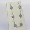 Vintage Aquamarine Bead Cable Chain 24" 1.5mm 14K Yellow Gold Station Necklace