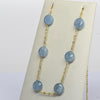 Vintage Aquamarine Bead Cable Chain 24" 1.5mm 14K Yellow Gold Station Necklace