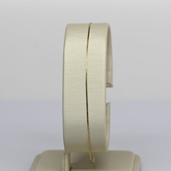 Vintage S Link Chain 7" 0.7mm 14K Yellow Gold Bracelet