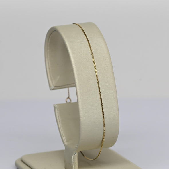 Vintage S Link Chain 7" 0.7mm 14K Yellow Gold Bracelet