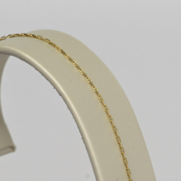 Vintage Mini Mariner Link 7" 0.8mm 18K Yellow Gold Bracelet