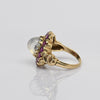 Victorian Moonstone & Ruby 14k Yellow Gold Ring