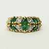 Marquise Columbian Emerald and Diamond 18k Gold Ring