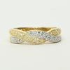 Diamond White Yellow 14k Gold Twist Braided Band