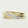 Diamond White Yellow 14k Gold Twist Braided Band