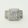 4cttw Invisible Set Diamond Halo White Gold Engagement Ring