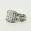 4cttw Invisible Set Diamond Halo White Gold Engagement Ring