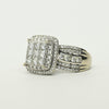 4cttw Invisible Set Diamond Halo White Gold Engagement Ring