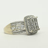 4cttw Invisible Set Diamond Halo White Gold Engagement Ring