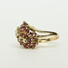 1ctw Ruby and Diamond 14K Gold Cluster Ring