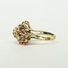 1ctw Ruby and Diamond 14K Gold Cluster Ring