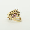 1ctw Ruby and Diamond 14K Gold Cluster Ring