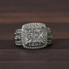 4cttw Invisible Set Diamond Halo White Gold Engagement Ring