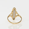 Vintage Opal Long Oval Bezel Set 18K Yellow Gold Ring