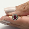 Ruby & Diamond 14K Gold Cluster Ring