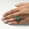 Emerald & Diamond 14k White Gold Cluster Cocktail Ring