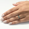1927 Art Deco Old Euro Diamond Sapphire 20K White Gold Engagement Ring