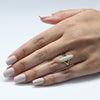 Vintage Opal Long Oval Bezel Set 18K Yellow Gold Ring